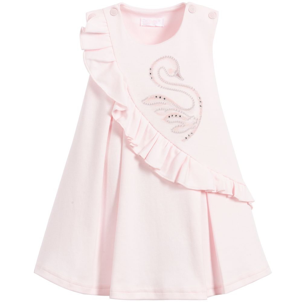 Sofija - Baby Girls Pink Cotton Dress | Childrensalon