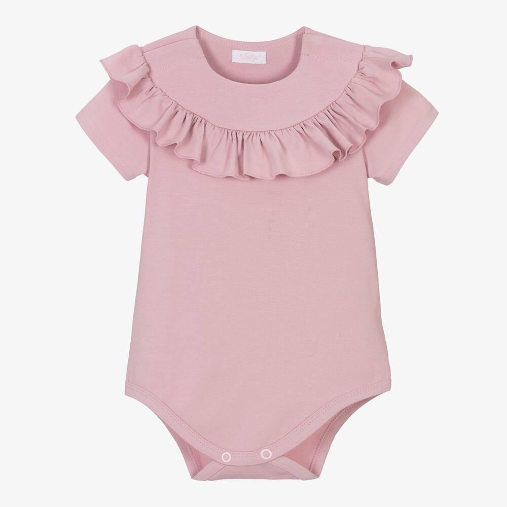 Sofija Body rose en coton a volants bebe Childrensalon Outlet
