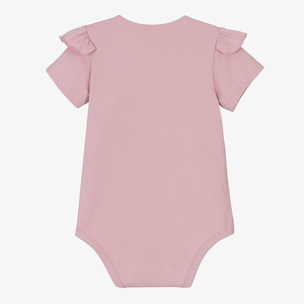 Sofija-Baby Girls Pink Frill Cotton Bodysuit | Childrensalon Outlet