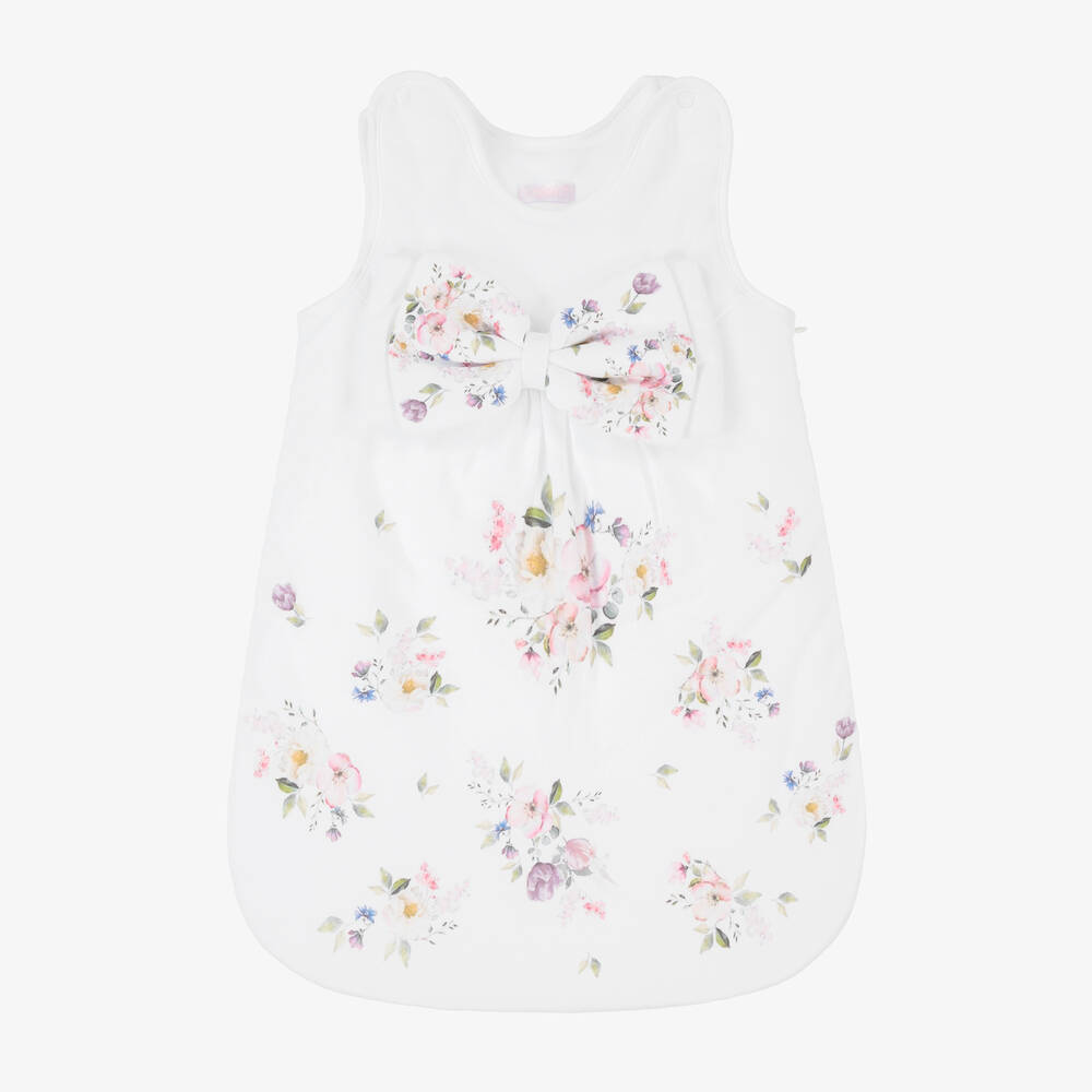 Sofija-Baby Girls White Floral Sleeping Bag | Childrensalon Outlet