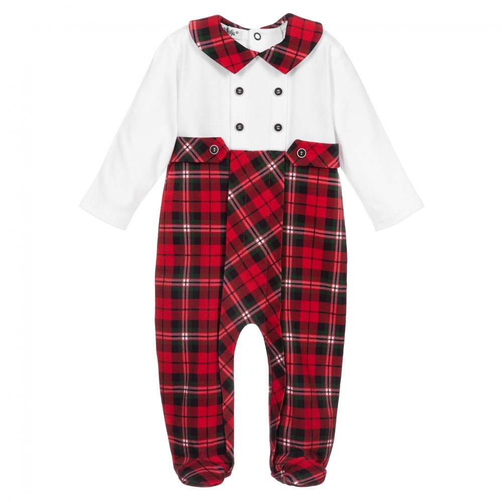 Sofija-Baby Tartan Cotton Babygrow | Childrensalon Outlet