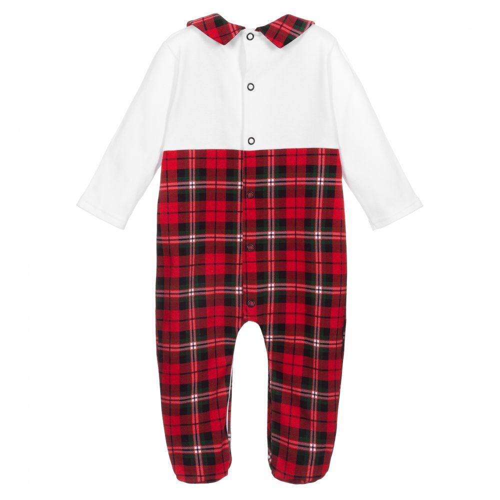 Red tartan baby grow best sale