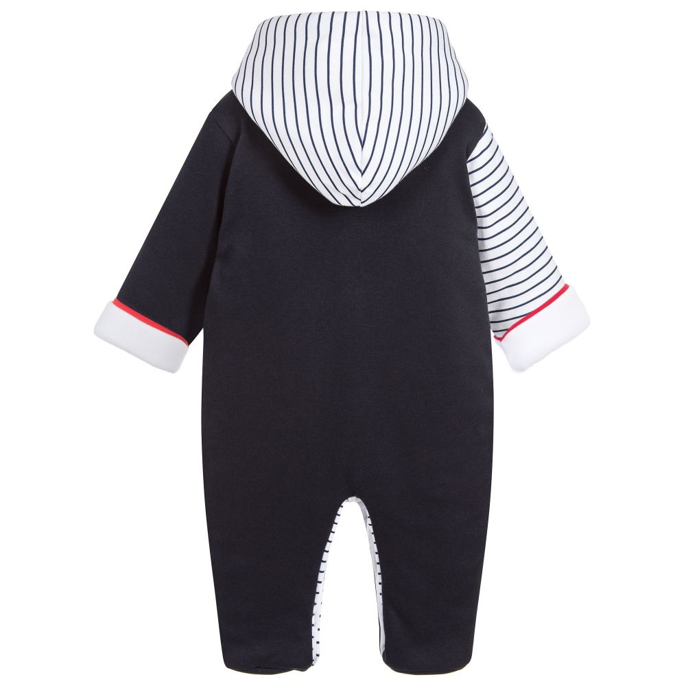 Sofija-Blue Baby Cotton Pramsuit | Childrensalon Outlet
