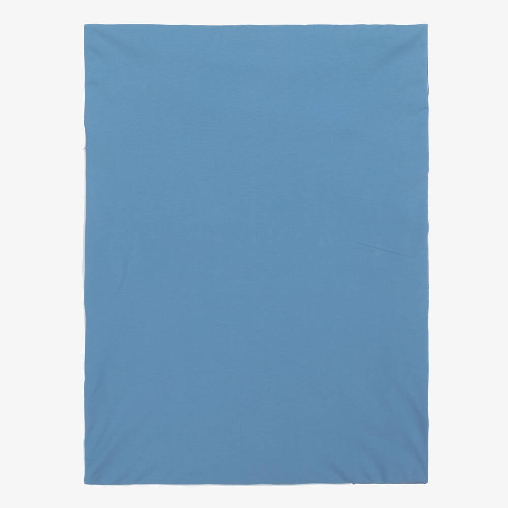 Sofija-Blue & White Cotton Padded Blanket (88cm) | Childrensalon Outlet