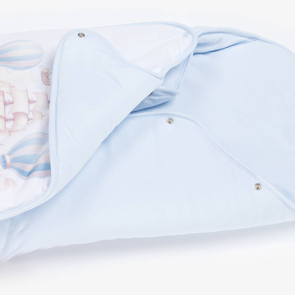 Sofija-Boys Blue Balloon Print Cotton Nest (67cm) | Childrensalon Outlet