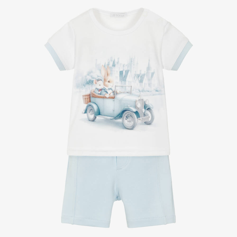 Sofija-Boys Blue Bunny Outfit Set | Childrensalon Outlet