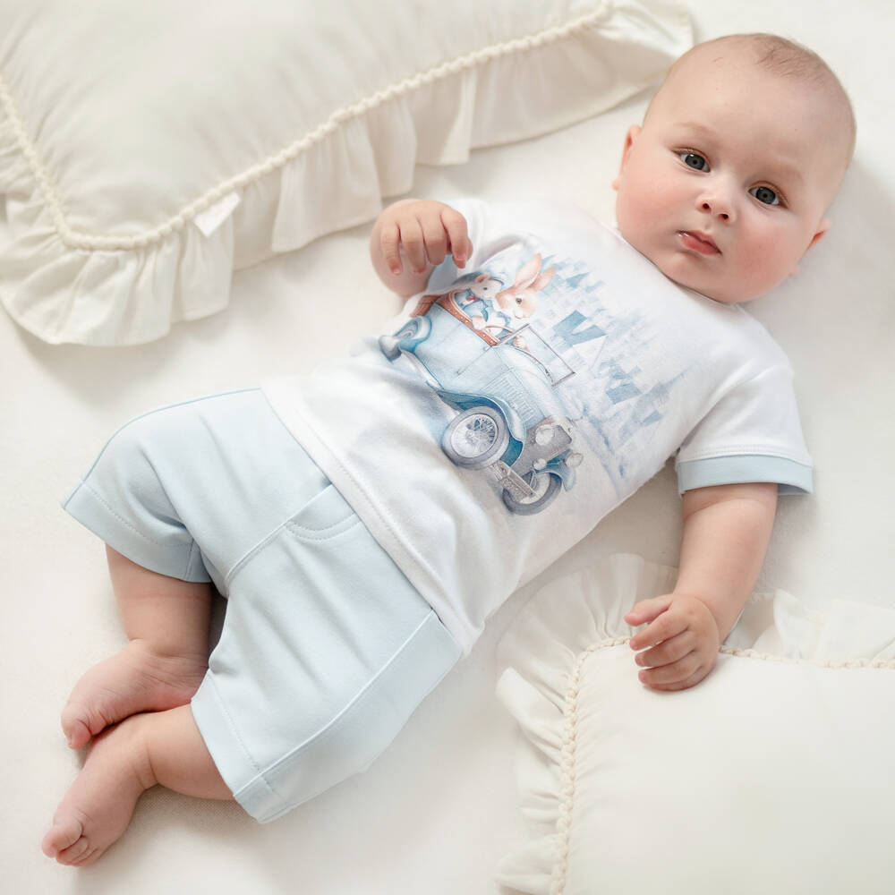 Sofija-Boys Blue Bunny Outfit Set | Childrensalon Outlet