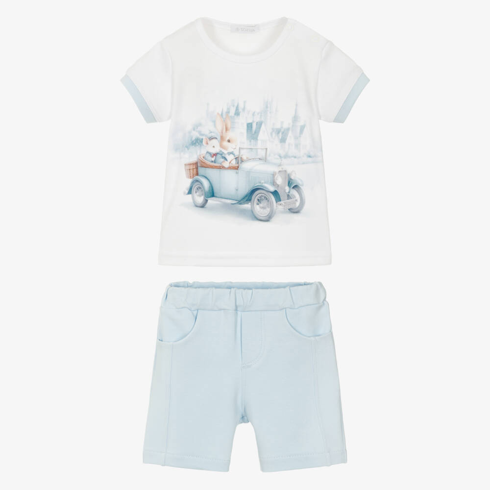 Sofija-Boys Blue Bunny Outfit Set | Childrensalon Outlet
