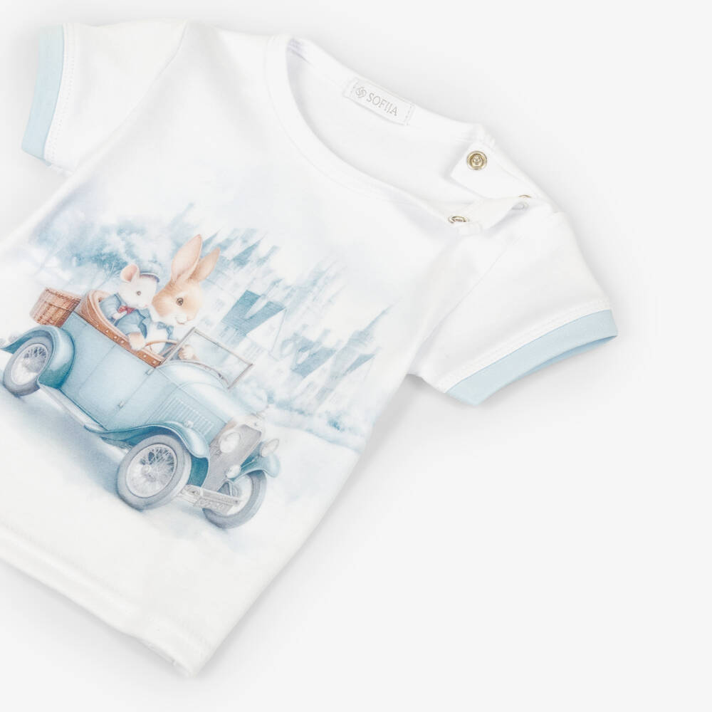Sofija-Boys Blue Bunny Outfit Set | Childrensalon Outlet