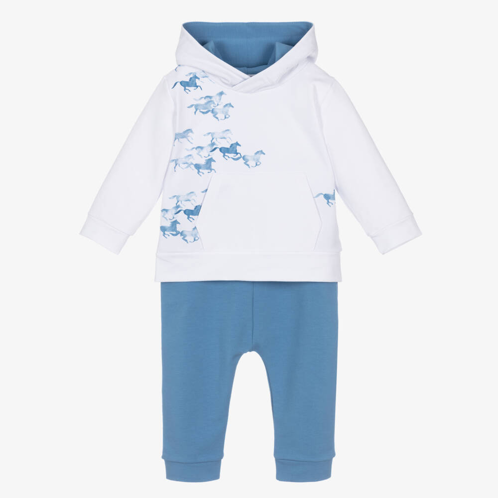 Sofija-Boys Cotton Tracksuit in Blue | Childrensalon Outlet