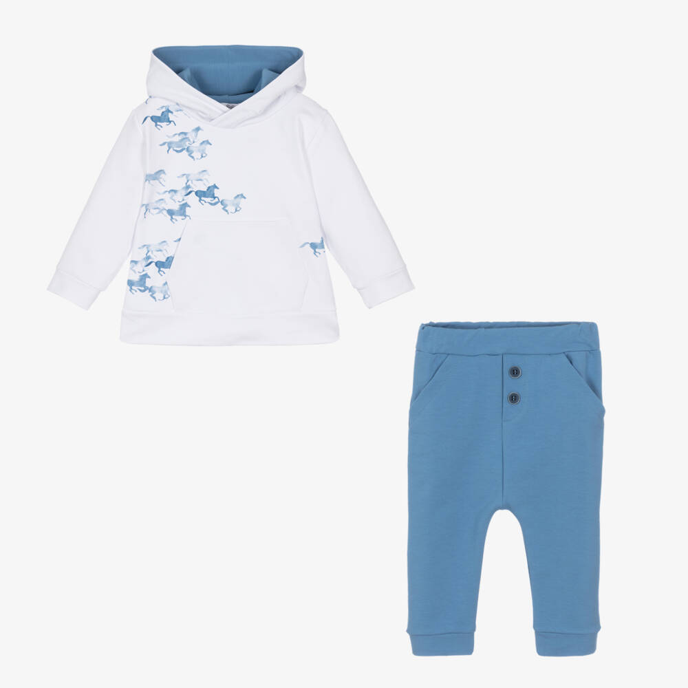 Sofija-Boys Cotton Tracksuit in Blue | Childrensalon Outlet