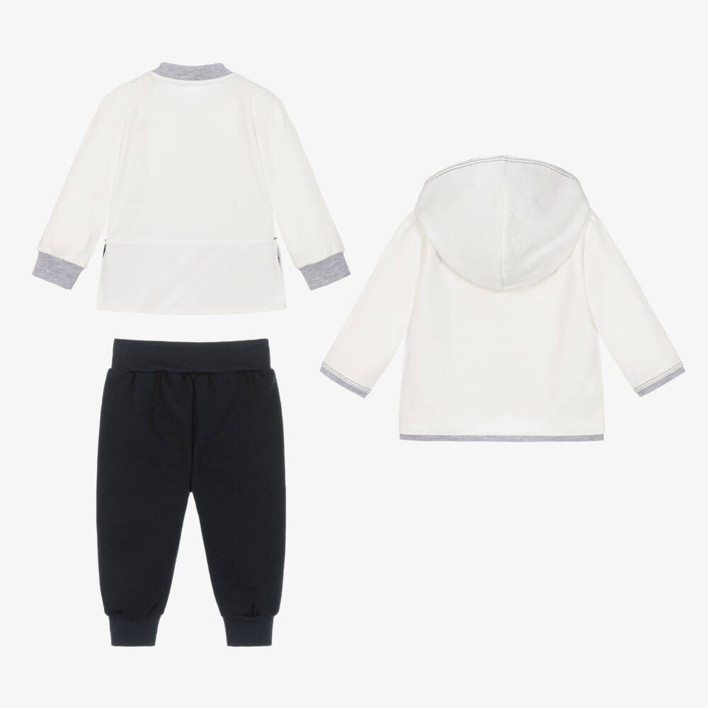 Sofija-Boys Ivory and Navy Cotton Set | Childrensalon Outlet