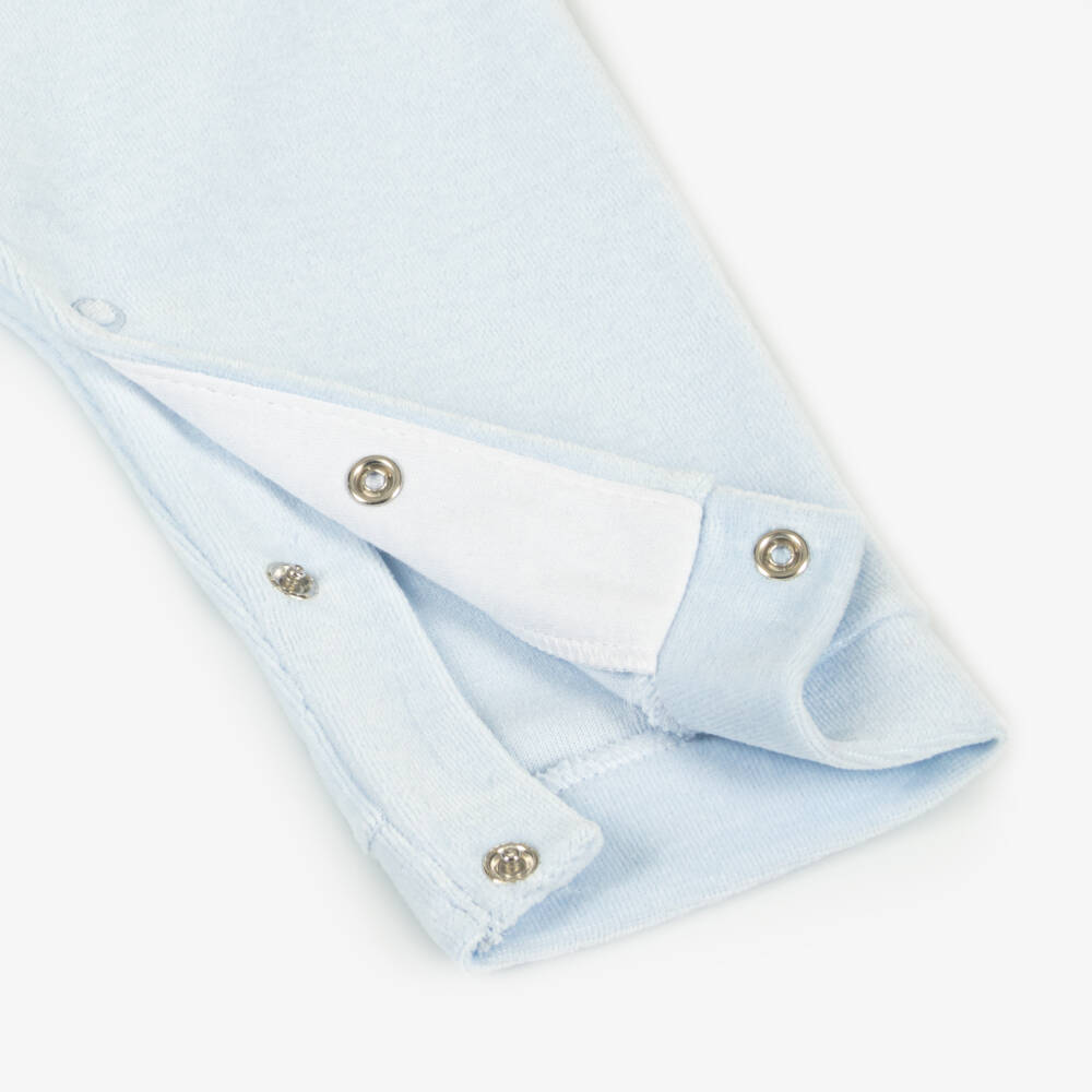 Sofija-Boys Velour Blue Suit Romper | Childrensalon Outlet