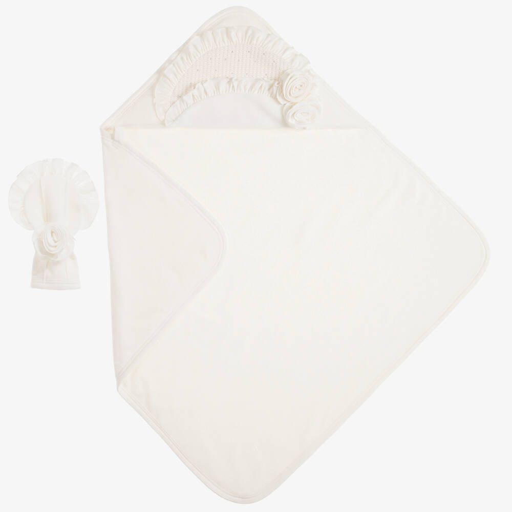 Sofija-Girls Cream Hooded Towel Set | Childrensalon Outlet