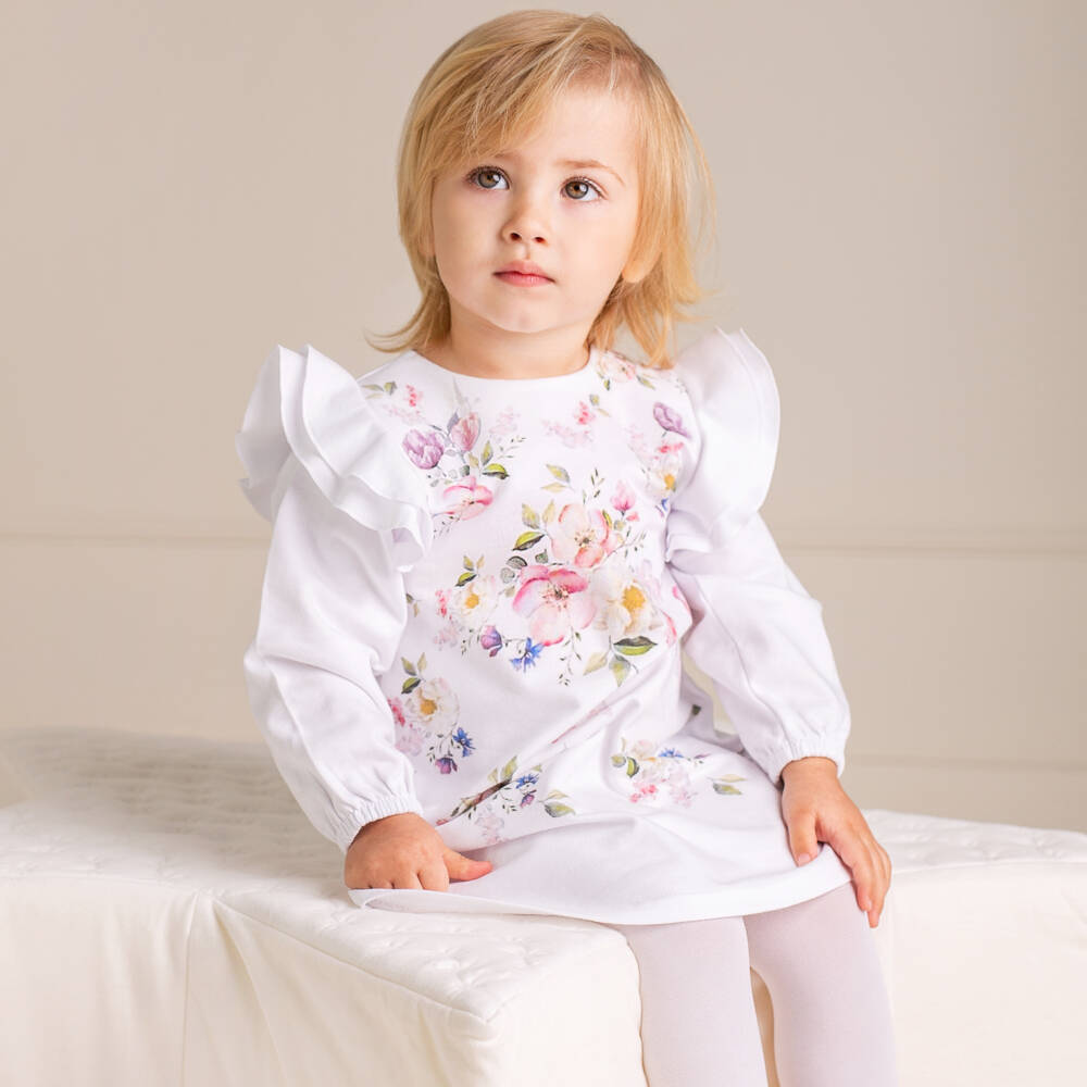 Sofija-Girls' Delicate Floral Cotton Dress | Childrensalon Outlet