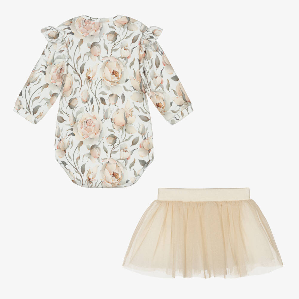 Sofija-Girls Elegant Gold Tulle Ensemble | Childrensalon Outlet