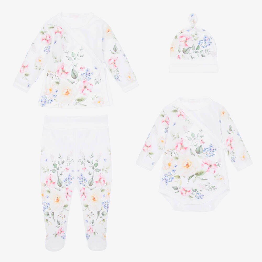 Sofija-Girls Floral Cotton Bodysuit Ensemble | Childrensalon Outlet