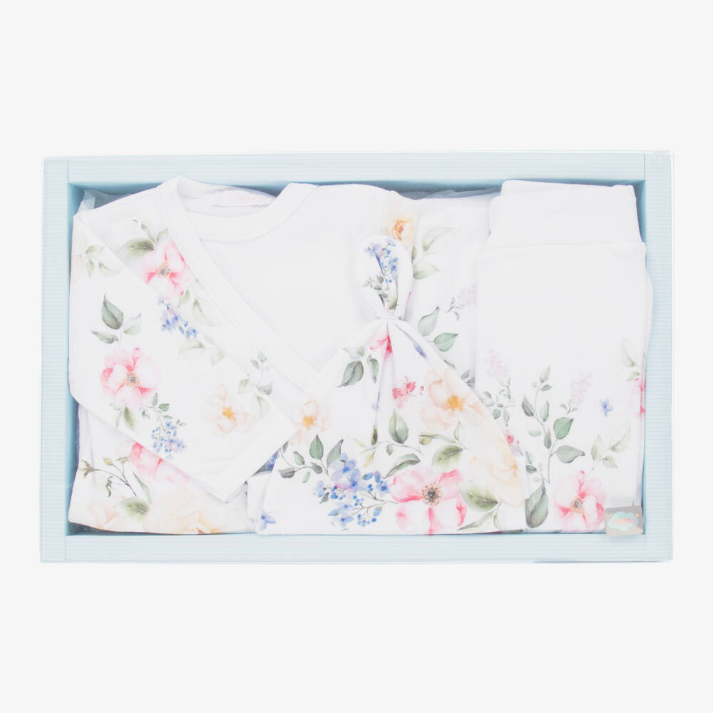 Sofija-Girls Floral Cotton Bodysuit Ensemble | Childrensalon Outlet