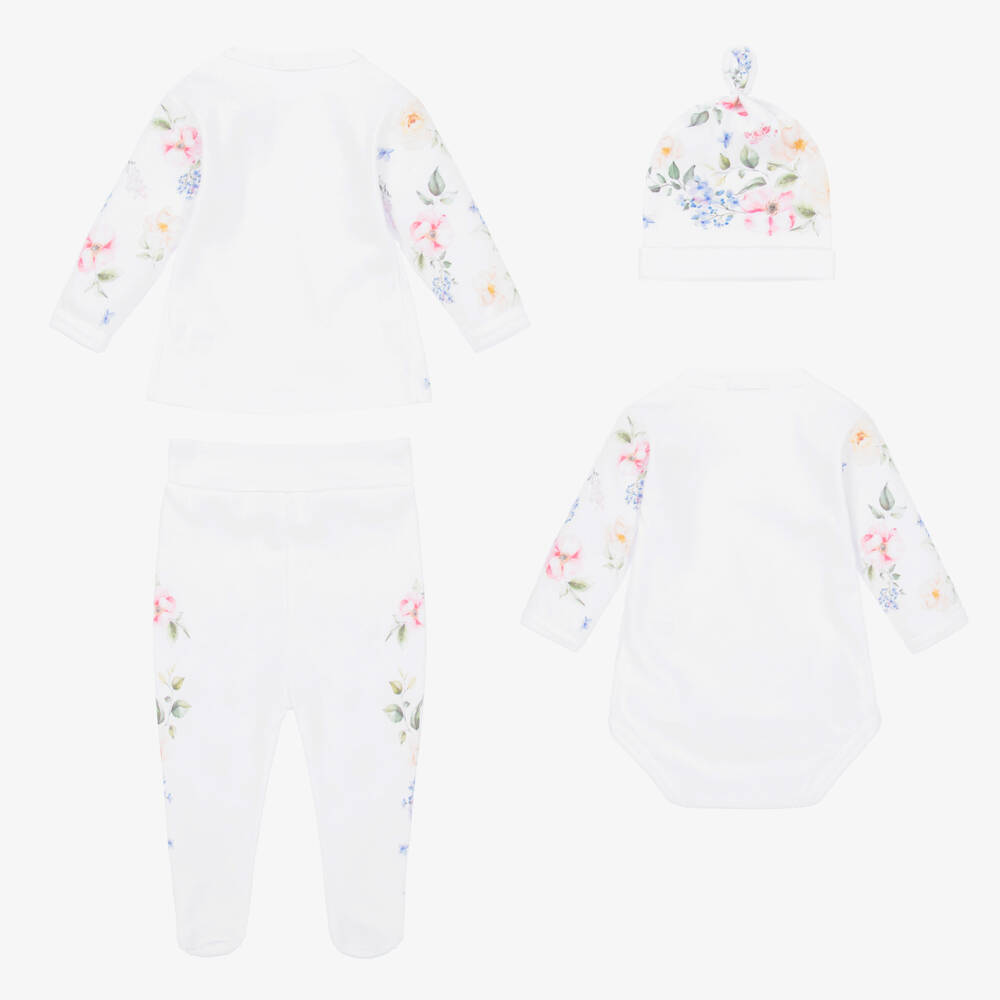 Sofija-Girls Floral Cotton Bodysuit Ensemble | Childrensalon Outlet