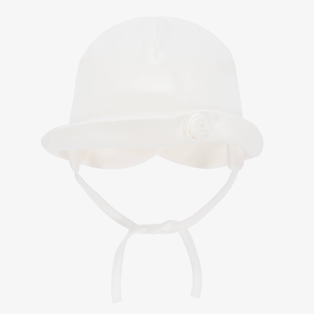 Sofija-Girls Ivory Cotton Hat | Childrensalon Outlet