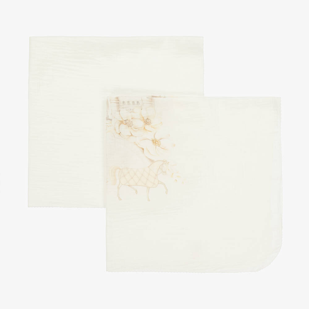 Sofija-Girls Ivory Cotton Muslin Set | Childrensalon Outlet