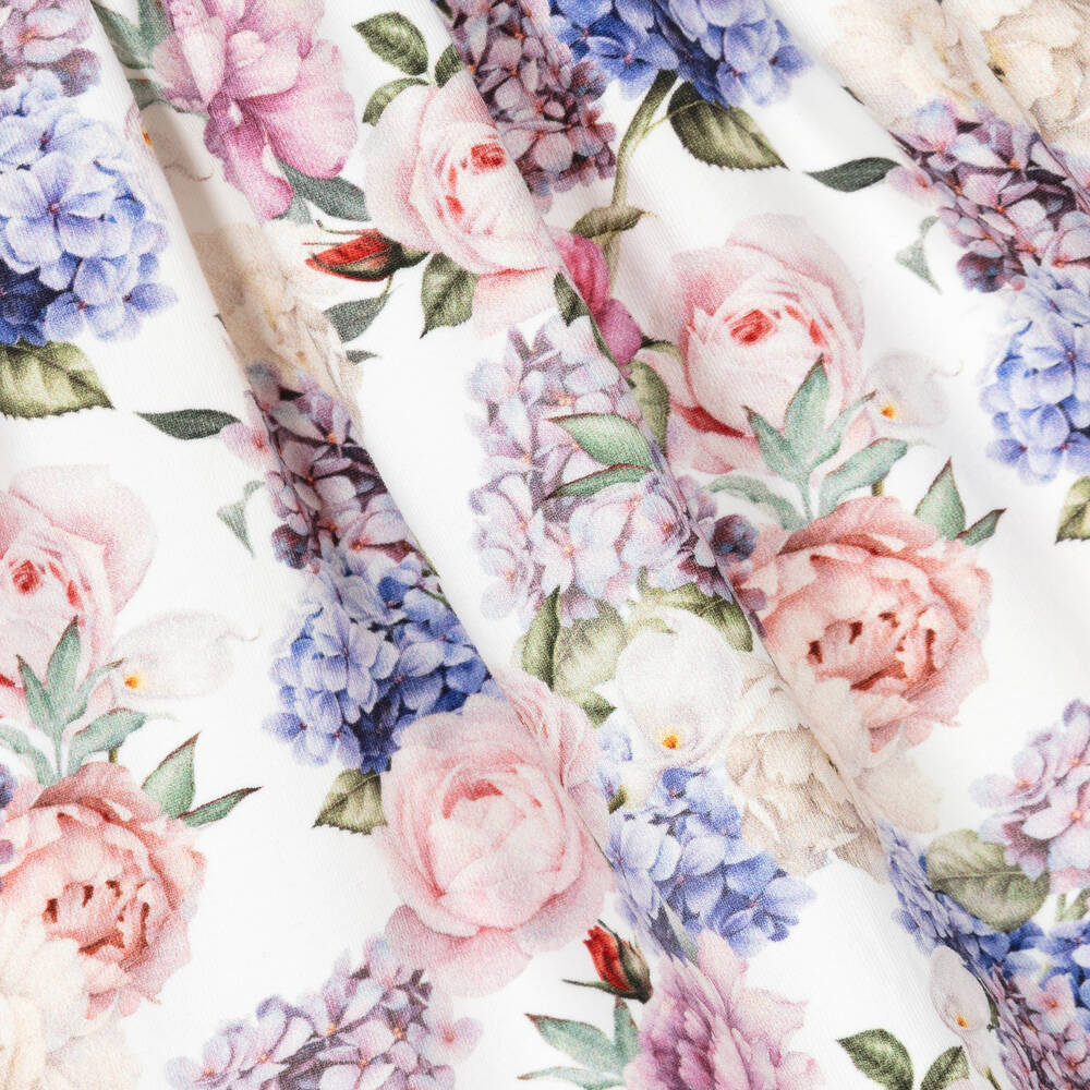 Sofija-Girls Ivory Floral Cotton Dress | Childrensalon Outlet