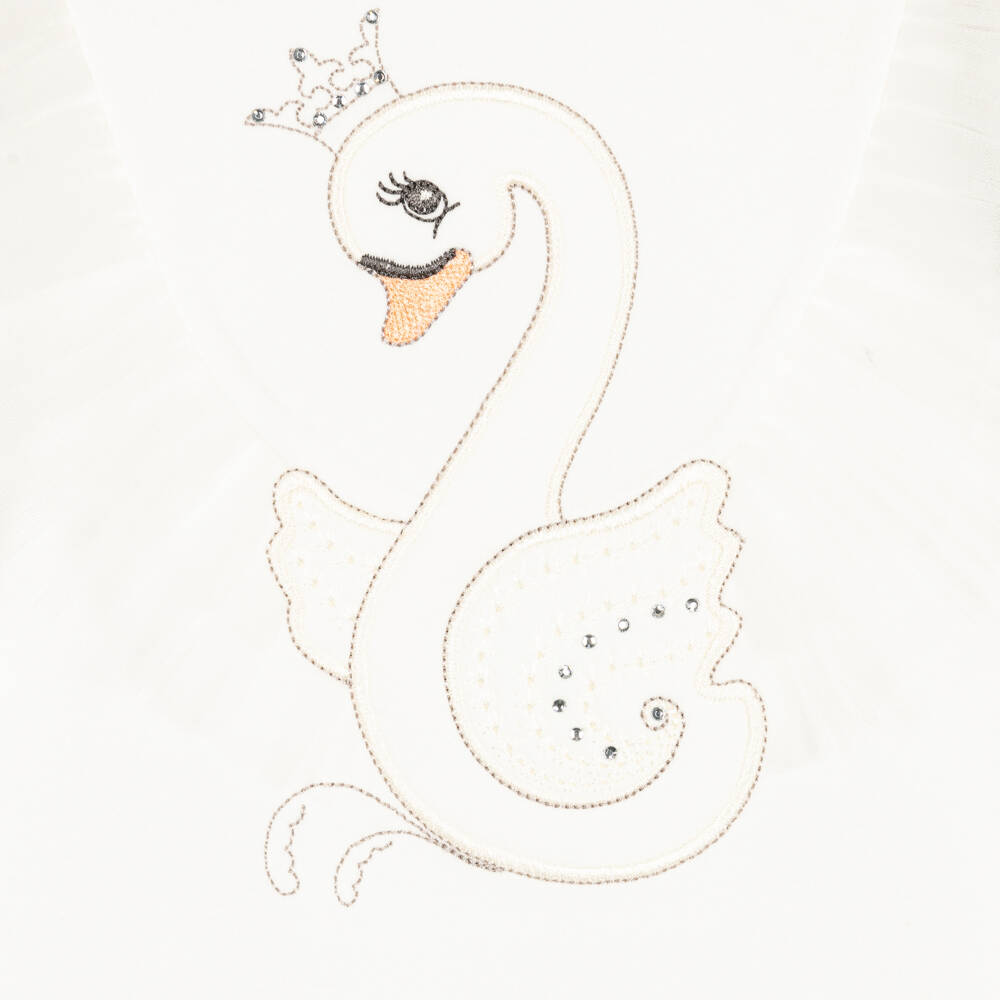 Sofija-Girls Ivory Swan Tulle Babysuit | Childrensalon Outlet
