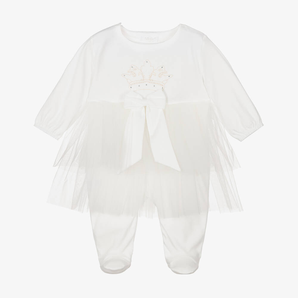 Sofija-Girls Ivory Tutu Cotton Babygrow | Childrensalon Outlet