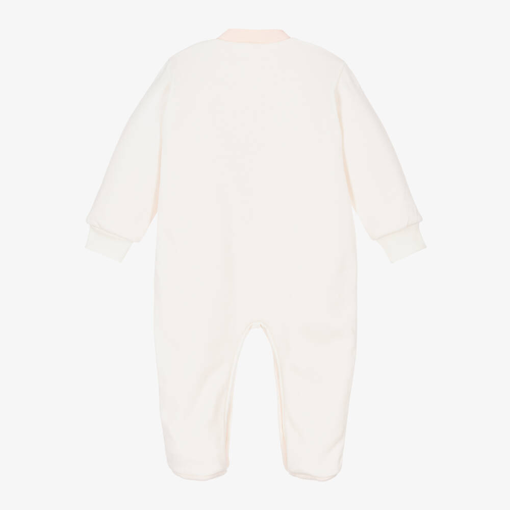 Sofija-Girls Pink Floral Cotton Babygrow | Childrensalon Outlet