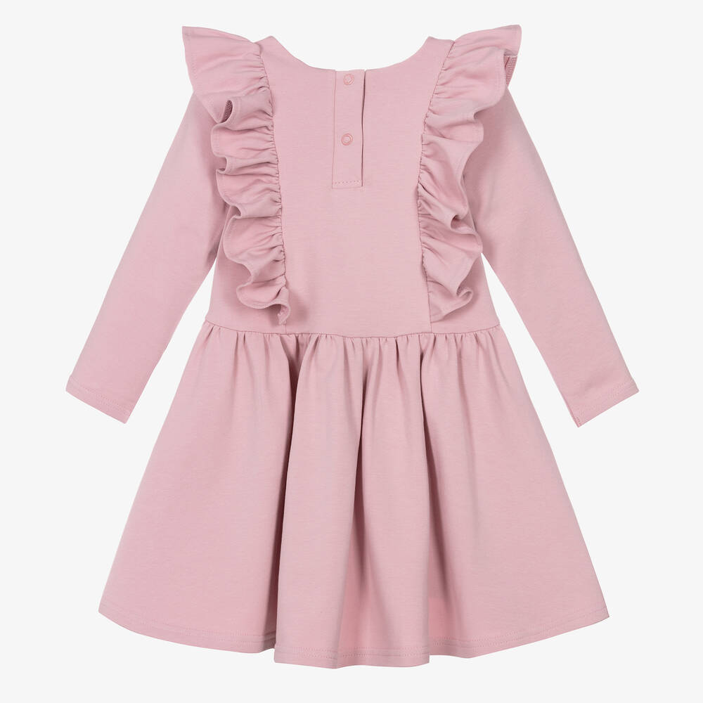 Sofija-Girls Pink Frill Cotton Dress | Childrensalon Outlet