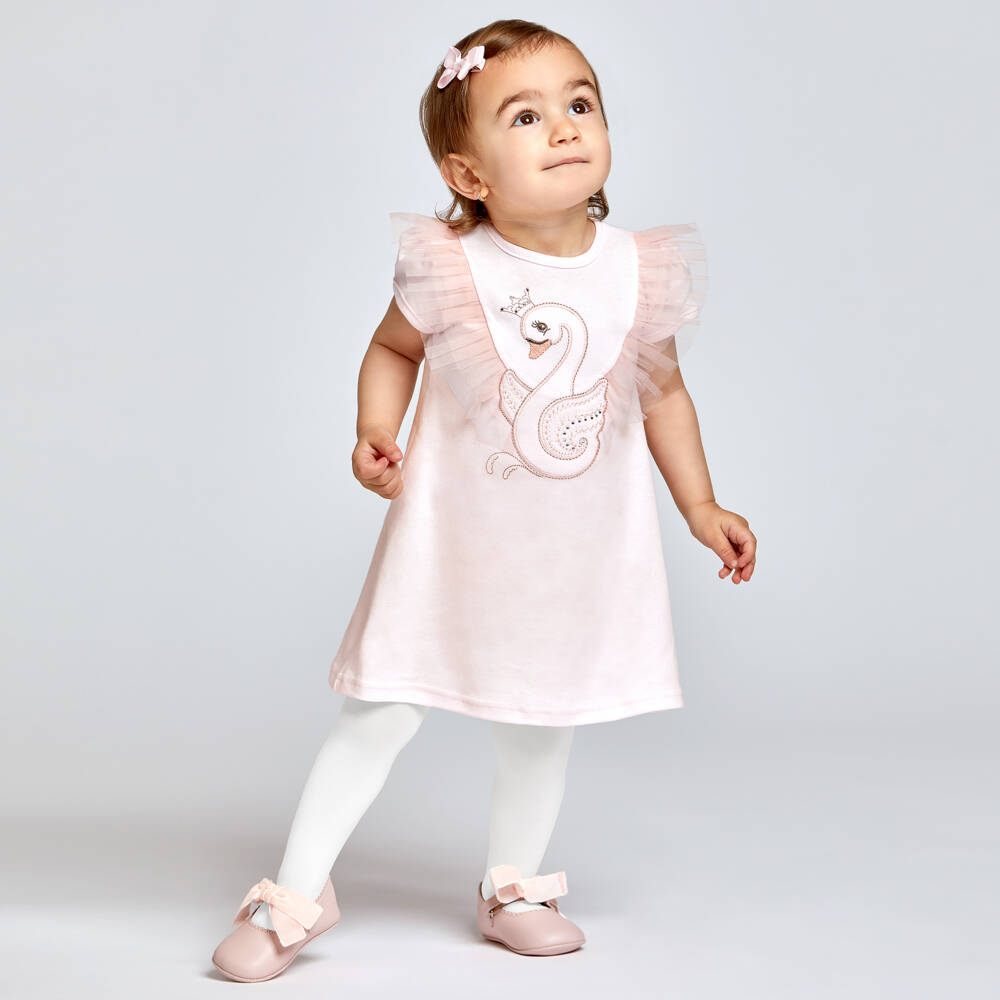 Sofija-Розовое хлопковое платье для девочек | Childrensalon Outlet