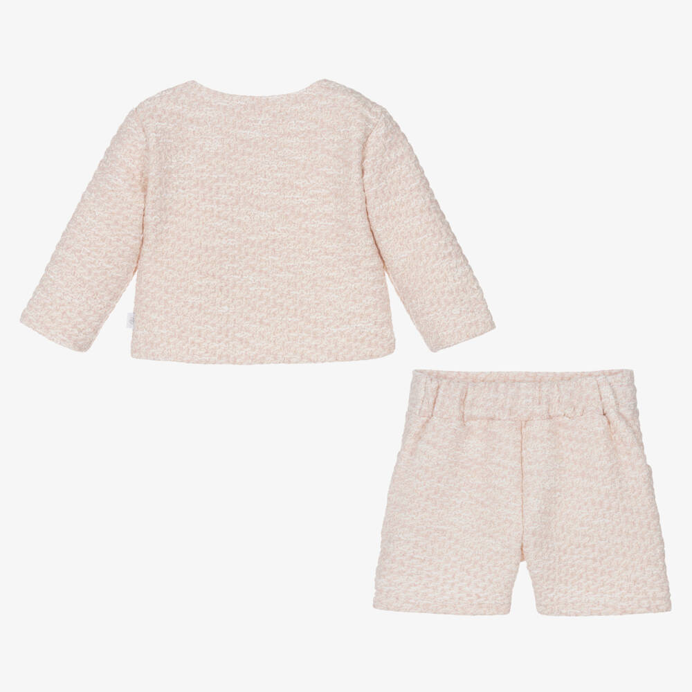 Sofija-Girls Pink Tweed Shorts Ensemble | Childrensalon Outlet