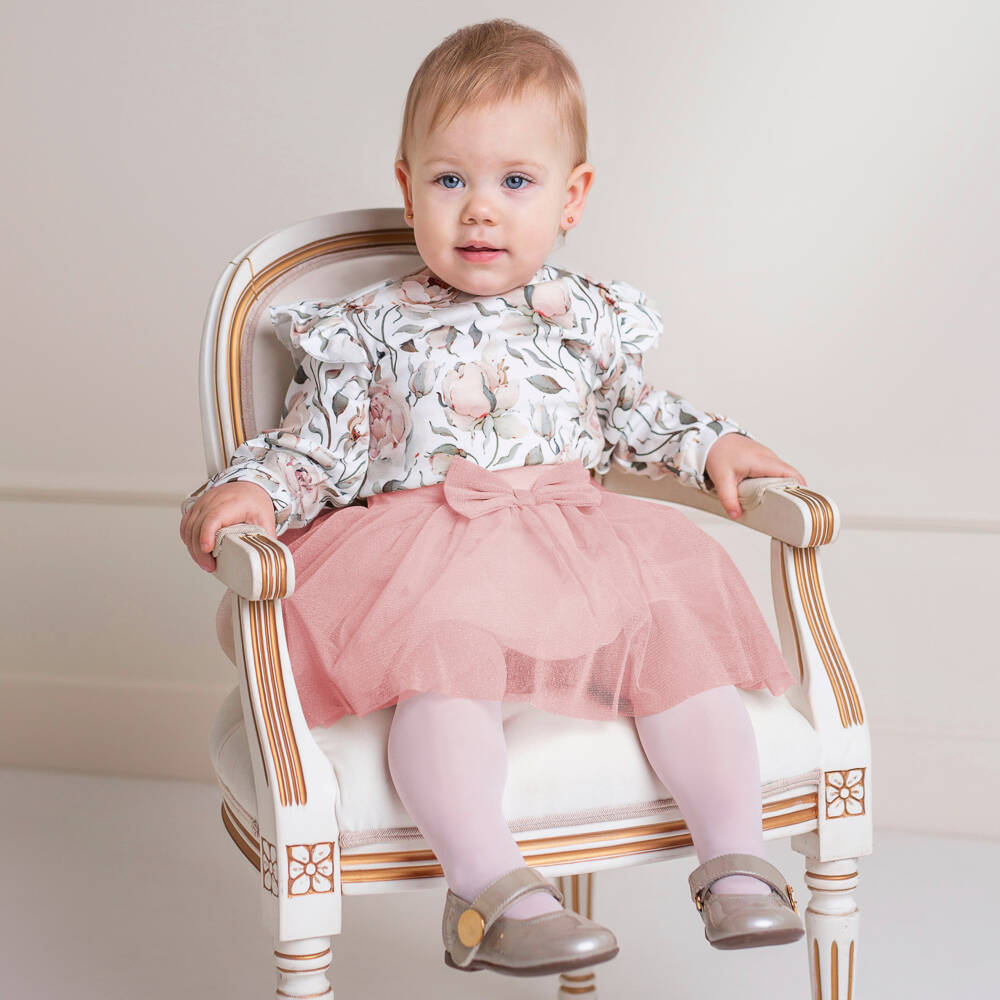 Sofija-Girls Rose Tulle Skirt Ensemble | Childrensalon Outlet