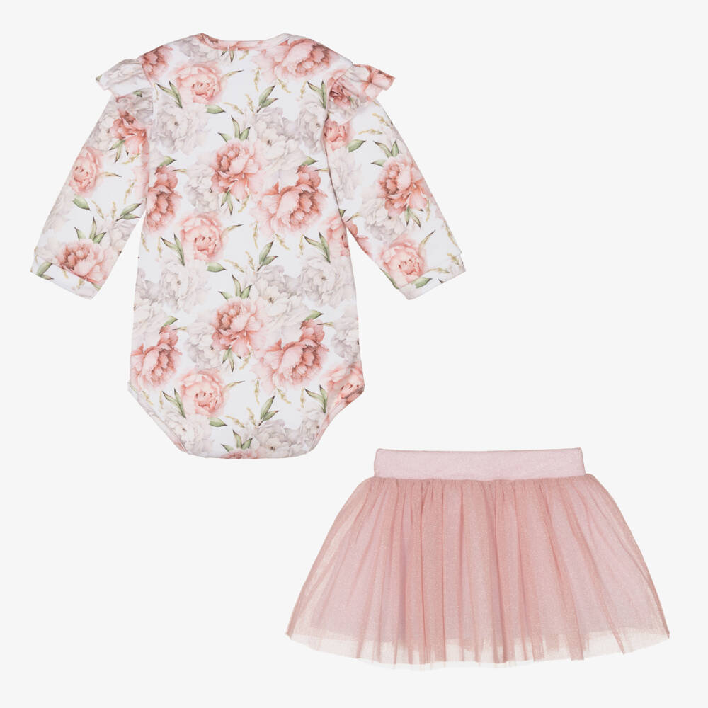 Sofija-Girls Rose Tulle Skirt Ensemble | Childrensalon Outlet