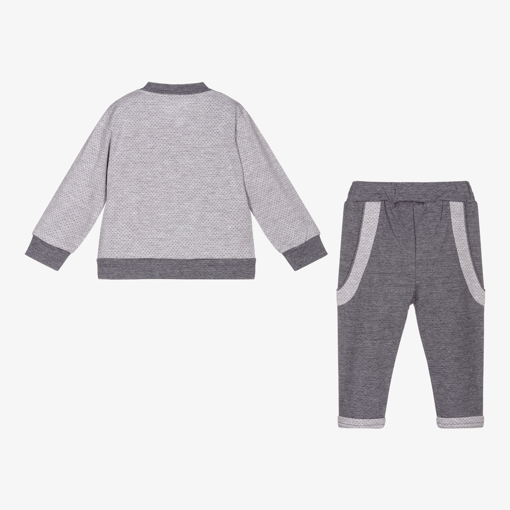 Sofija-Grey Cotton Baby Trouser Set | Childrensalon Outlet
