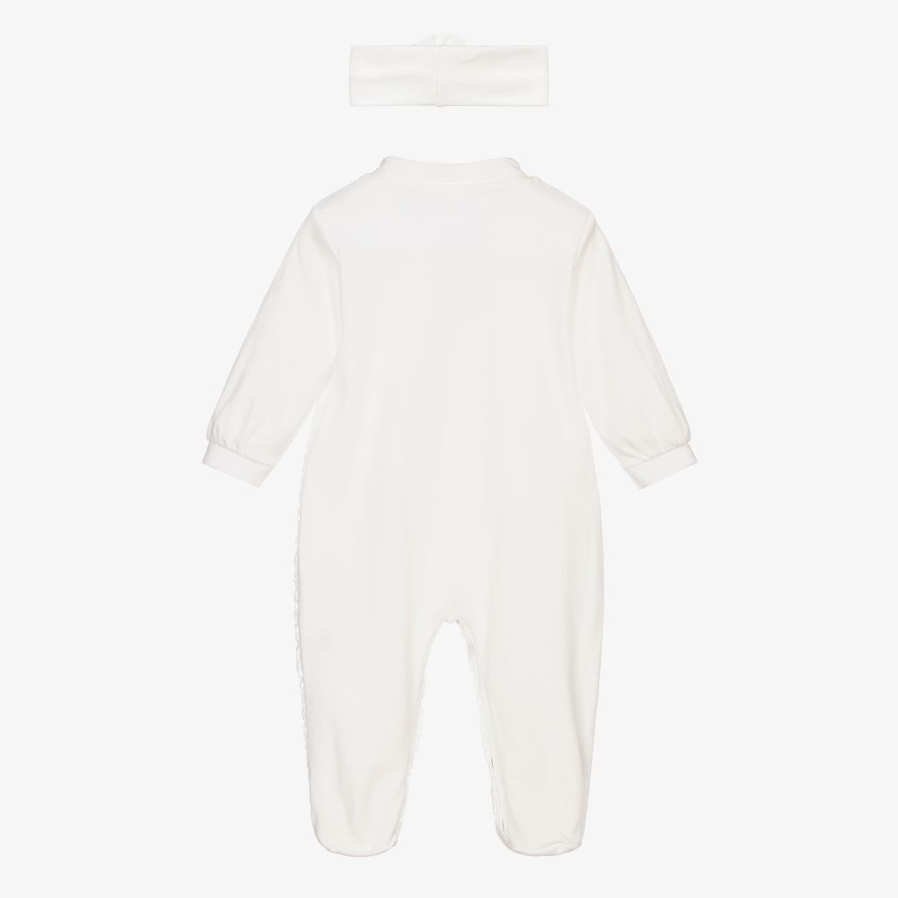 Sofija-Ivory Babygrow & Headband Set | Childrensalon Outlet