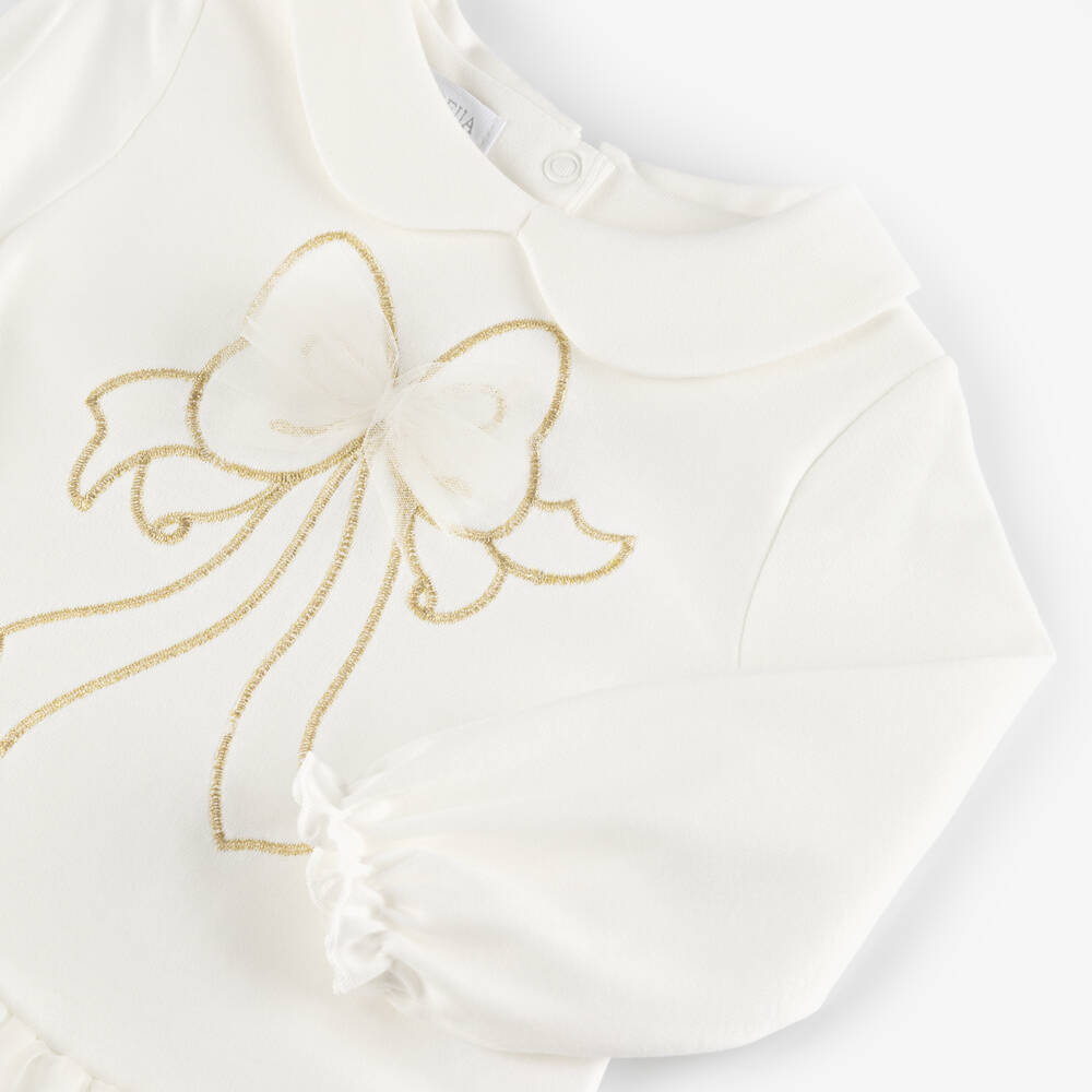 Sofija-Ivory Bow Leggings Set | Childrensalon Outlet