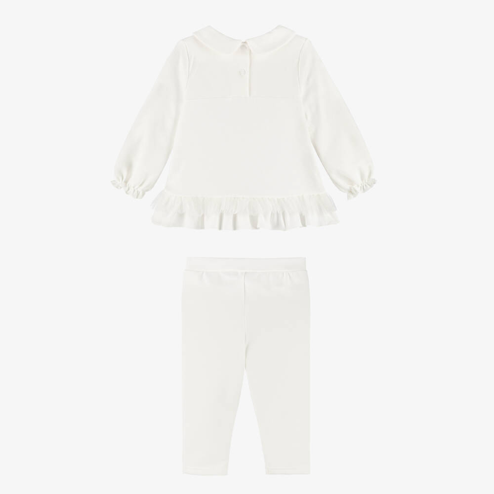 Sofija-Ivory Bow Leggings Set | Childrensalon Outlet