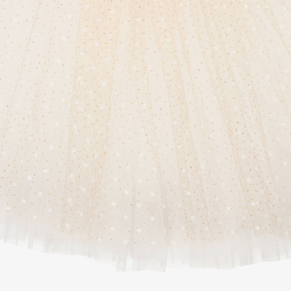 Sofija-Ivory & Gold Crown Bodyvest & Tulle Skirt Set | Childrensalon Outlet