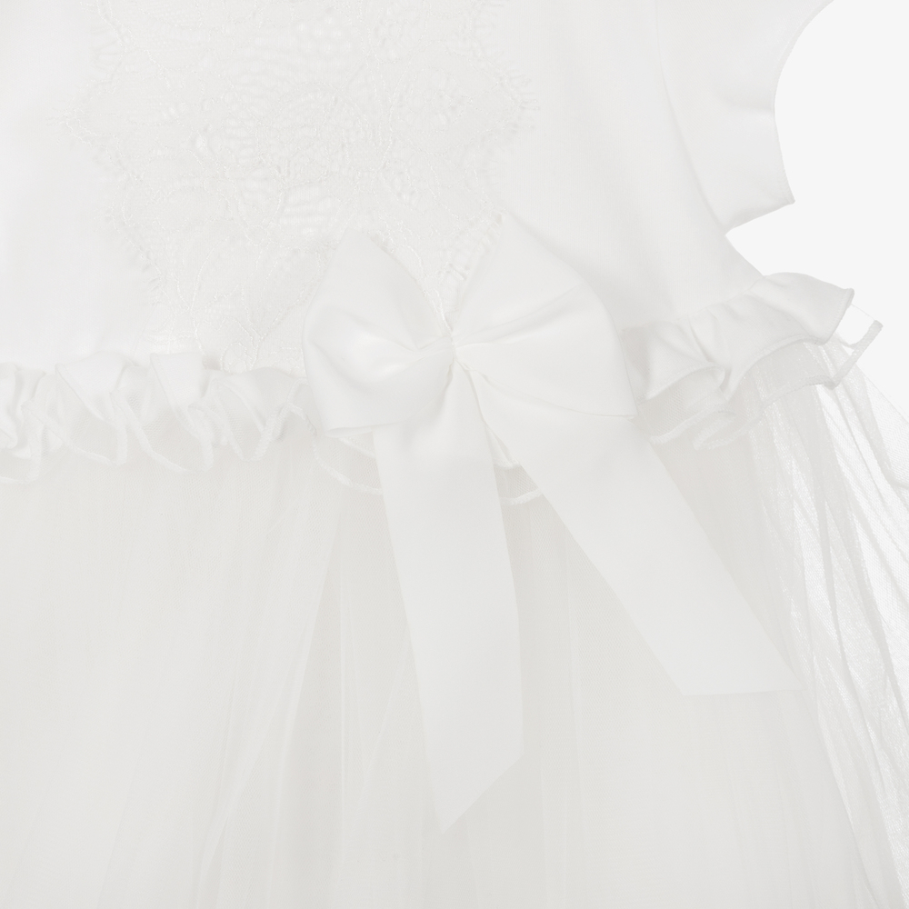 Sofija-Кремовое платье из тюля и джерси | Childrensalon Outlet