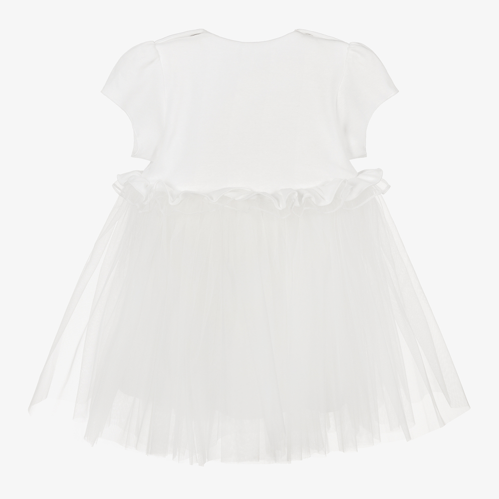 Sofija-Кремовое платье из тюля и джерси | Childrensalon Outlet