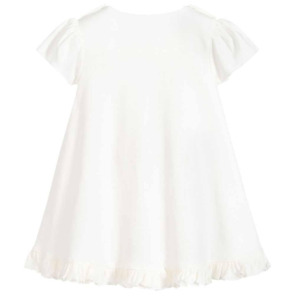 Sofija-فستان قطن لون عاجي و زهري للمولودات | Childrensalon Outlet