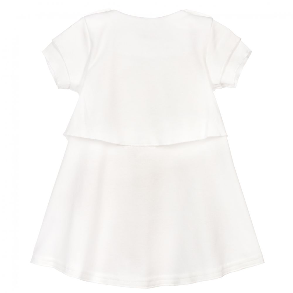 Sofija-فستان أطفال قطن جيرسي لون عاجي بطبعة ورود | Childrensalon Outlet