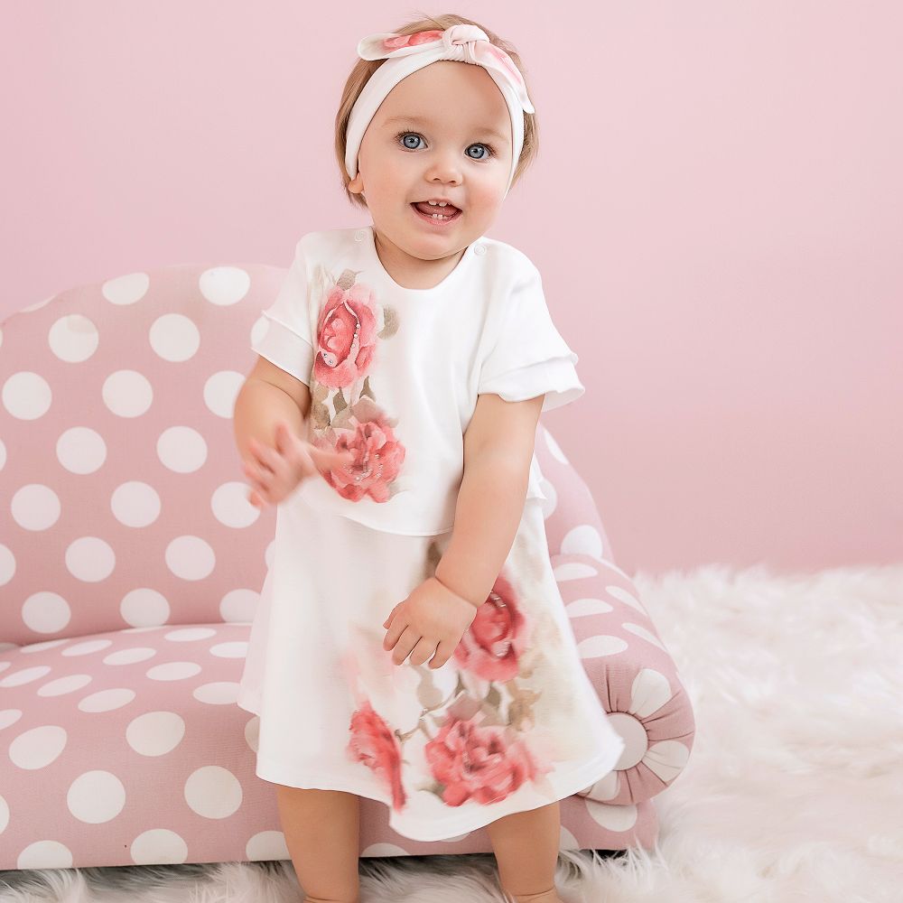 Baby pink floral dress sales