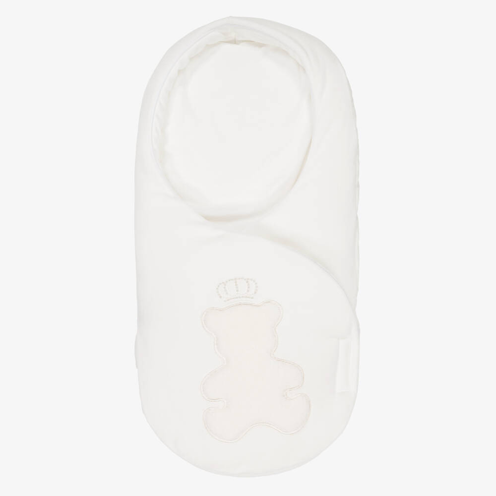 Sofija-Ivory Velour Padded Teddy Nest (65cm) | Childrensalon Outlet