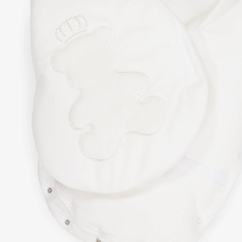 Sofija-Ivory Velour Padded Teddy Nest (65cm) | Childrensalon Outlet