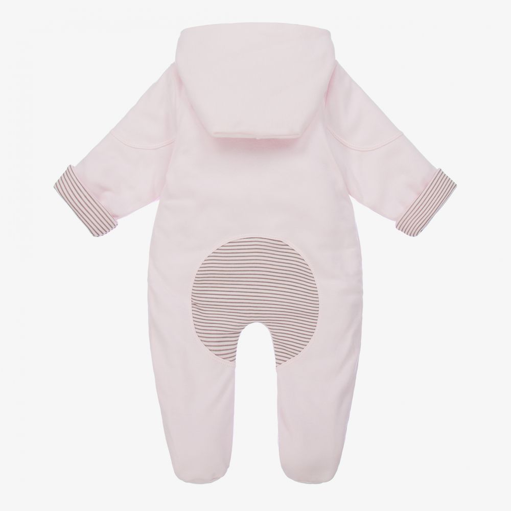 Sofija-Pink Cotton Baby Pramsuit | Childrensalon Outlet
