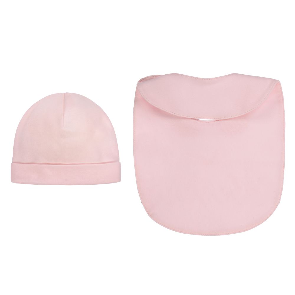 Sofija-Pink Hat & Bib Gift Set | Childrensalon Outlet