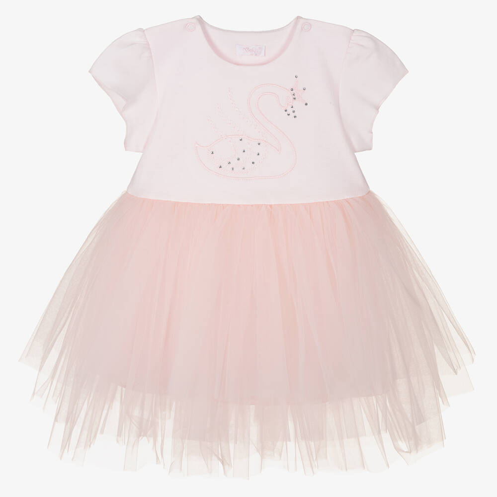 Sofija-Pink Jersey & Tulle Dress  | Childrensalon Outlet