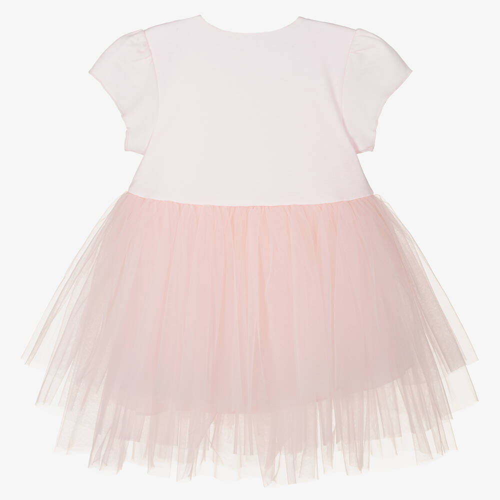 Sofija-Pink Jersey & Tulle Dress | Childrensalon Outlet